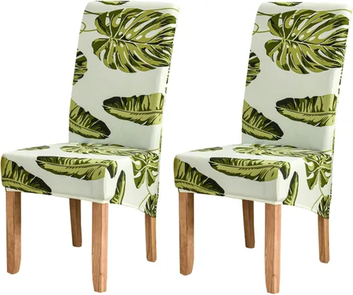Vista 9 de Deisy Dee XL/extragrandes, fundas extraíbles y lavables, de Spandex suave, extra grandes para sillas de comedor para cocina (flor roja, 2)