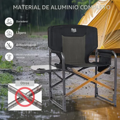 Vista 5 de TIMBER RIDGE Silla de camping de gran tamaño de aluminio, soporte 400lbs