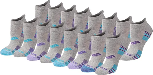 Vista 23 de Saucony Women's RunDry Performance Heel Tab Athletic Socks, Available in S-L (8, 16, 24 Pairs)