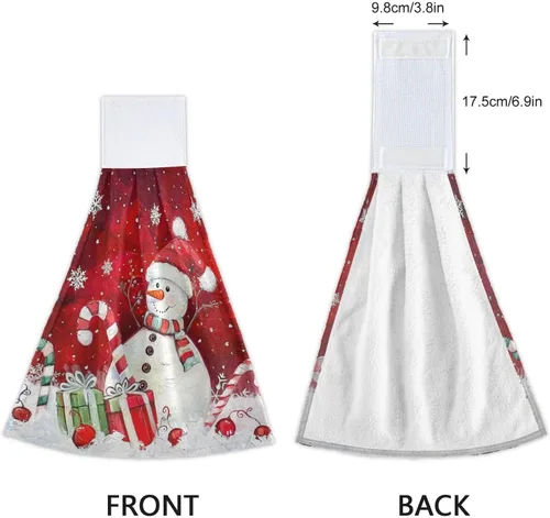 Vista 4 de Boccsty Toallas de baño con diseño de muñeco de nieve de Navidad, 2 piezas, toallas de baño de mano de invierno, toallas de cocina, toallas de té