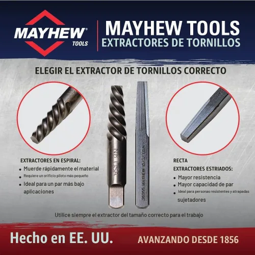 Vista 6 de Mayhew Pro 37331 - Juego de extractores de tornillos, 4 piezas