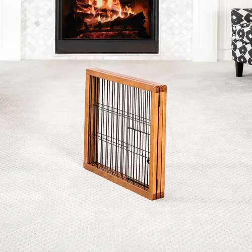 Vista 5 de Carlson - Puerta para perros súper ancha de 22 a 62 pulgadas con puerta pequeña para mascotas, puerta de madera de alta calidad para mascotas de 3