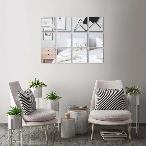 Vista 2 de Efavormart - Espejo cuadrado de cristal de 8 pulgadas, decoración de mesa para bodas, fiestas, centros de mesa, 6