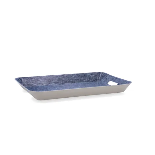 Vista 4 de Bandeja de desayuno Quid Habitat Azul Plástico 33 x 23 x 4 cm Con asas Denim (12 Unidades)
