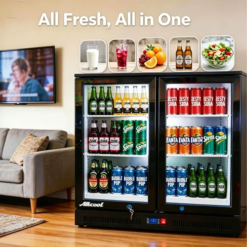 Vista 8 de Enfriador de barra trasera para debajo de la encimera, refrigerador de bebidas de 7.5 pies cúbicos, refrigerador bajo encimera, 2 puertas de 36