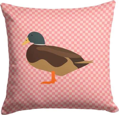 Vista 48 de Caroline's Treasures BB8163PW1414 Beltsville - Almohada decorativa de tela a cuadros pequeños, color blanco, pavo y gallina azul, lavable a máquina