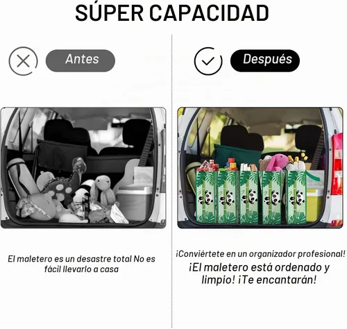 Vista 7 de NymphFable Panda - Bolsas de compras, paquete de 5 bolsas reutilizables