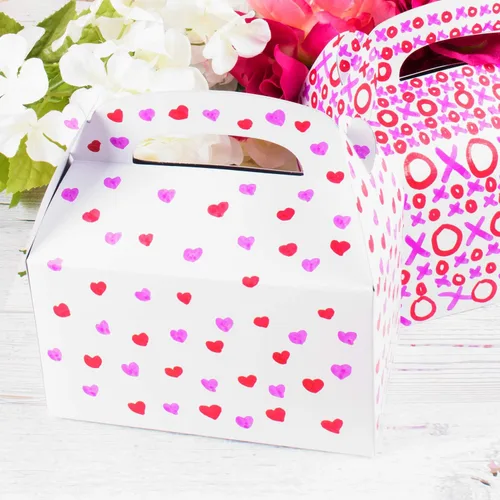 Vista 4 de Super Z Outlet Cajas de cartón de papel de regalo de color blanco con asas, bolsas de dulces para artes y manualidades, picnic, recuerdos de fiesta
