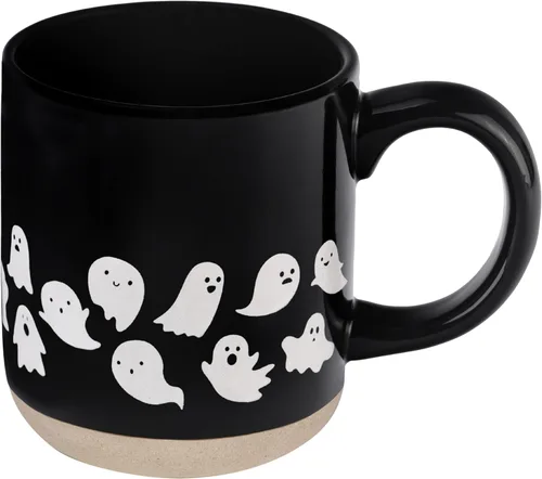 Vista 12 de Sweet Water Decor Taza de café de otoño con diseño de hojas marrones, taza de gres de 14 onzas para té y sidra, apta para microondas y lavavajillas
