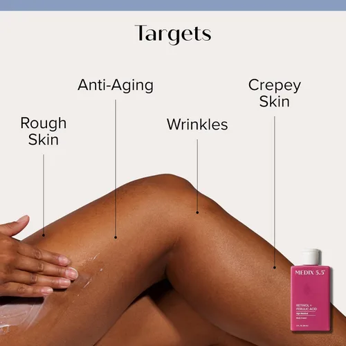 Vista 2 de Medix 5.5 Crema hidratante reafirmante con loción corporal de retinol Tratamiento para el cuidado de la piel crepey Crema corporal con retinol
