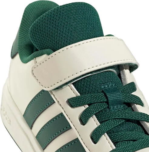 Vista 4 de adidas Grand Court 2.0 - Tenis unisex para niños con encaje elástico y correa