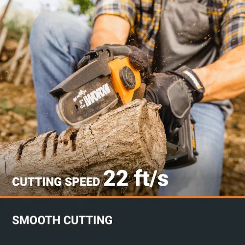 Vista 3 de [Usado] WORX WG324.9 20V Power Share Sierra de poda inalámbrica de 5 pulgadas, solo herramienta, negro y naranja