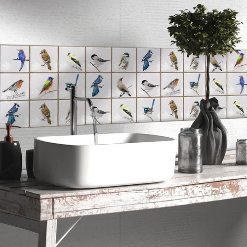 Vista 46 de Alwayspon Vinilo adhesivo efecto piedra, pegatinas para azulejos de pared autoadhesivas, protector antisalpicaduras para cocina y baño, T026