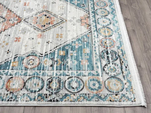 Vista 5 de Abani Alfombra envejecida de 5 pies 3 pulgadas x 7 pies 6 pulgadas (5 x 8), estilo antiguo, no desprende pelusa, alfombra de área de diamante natural