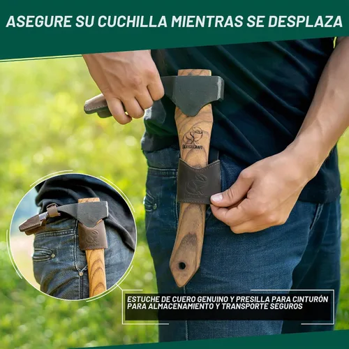 Vista 5 de BeaverCraft Adze de hacha forjada para tallado de madera - Adze curva para carpintería AX2 con mango de madera para canaleta de cuenco - Herramienta
