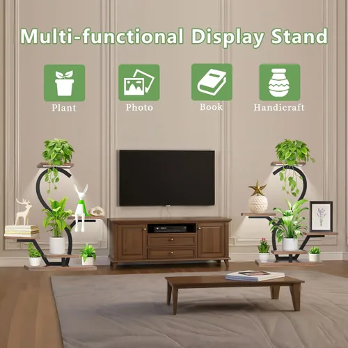 Vista 5 de Soporte para plantas de interior con luces de crecimiento - Estante para plantas de interior de 5 niveles, soporte pequeño de 30" para múltiples