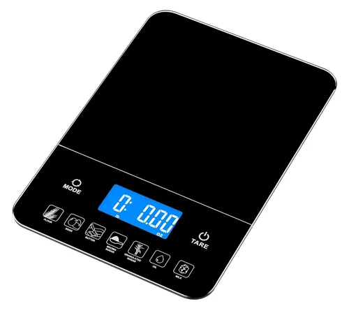 Vista 7 de Ozeri Touch III - Báscula de cocina con contador de calorías, 22 libras (22.0 lbs) en vidrio templado, Negro Touch III Series Kitchen Scale