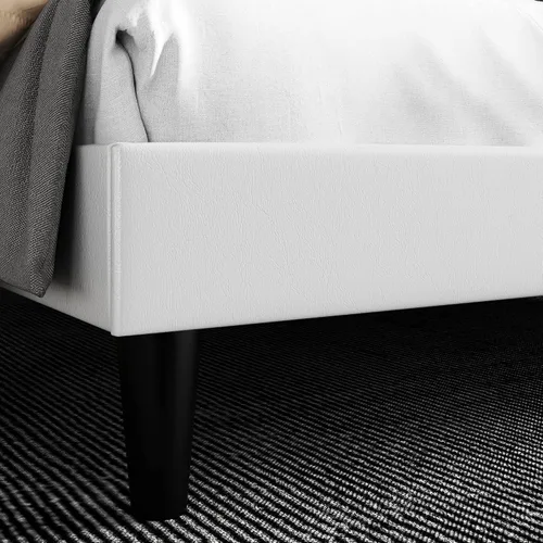 Vista 8 de SHA CERLIN Base de cama tamaño completo con cabecera capitoné con botones, base de colchón tapizada en cuero sintético, base de cama de plataforma