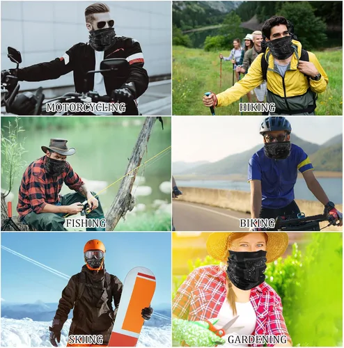 Vista 6 de Cozypower 36 bandanas de cachemira sin costuras, polaina para el cuello, pasamontañas para hombres y mujeres, viento UV