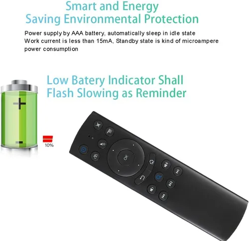 Vista 5 de G20S Control Remoto Bluetooth, Ratón Remoto de Aire con Sensor de Giroscopio de 6 Ejes y Aprendizaje IR para Nvidia Shield