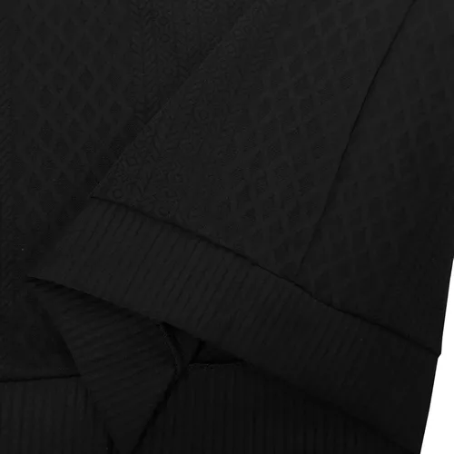 Vista 8 de Suéter de manga larga para hombre, casual, con botones de un cuarto, con cuello alto, sudadera con capucha