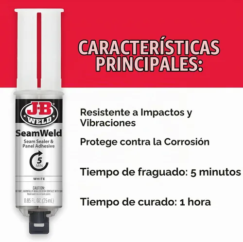 Vista 5 de J-B Weld SeamWeld, 0.8 fl oz, blanco