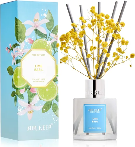 Vista 41 de Airkeep Juego de difusor de varillas – 3.38 onzas líquidas (3.4 fl oz), difusor de aroma de bambú para el hogar, incluye 8 varillas difusoras
