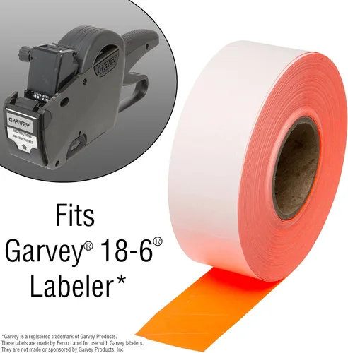 Vista 2 de Kit de pistola de precios Garvey 18-6: incluye una pistola de precios 18-6, 5,000 etiquetas de precios rojas fluorescentes y tinta precargada