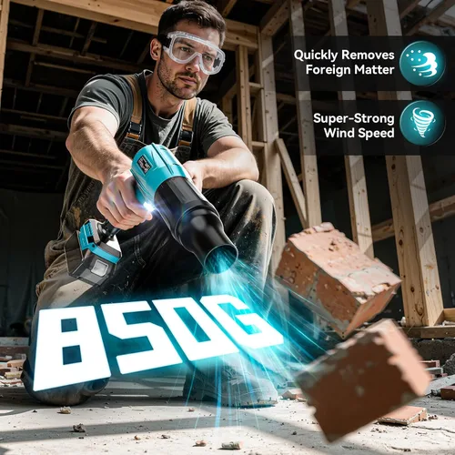 Vista 4 de Soplador de hojas de 800,000 RPM compatible con Makita18V: soplador de polvo inalámbrico Ecarke Turbo Jet Soplador eléctrico de mano alimentado