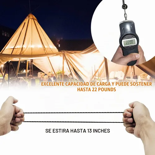 Vista 3 de Paquete de 50 cuerdas elásticas de 6 pulgadas, bolas elásticas, cuerdas elásticas con bolas, lazos elásticos para camping, tiendas de campaña, lona