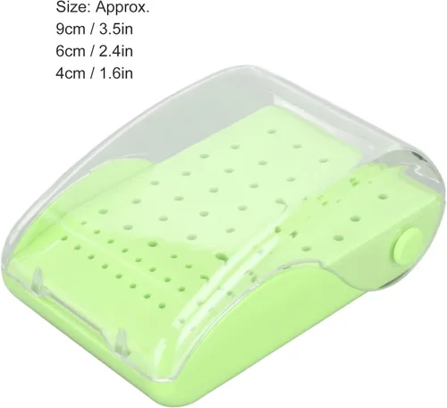 Vista 4 de Brrnoo Bur - Organizador de estuches autoclavables, soporte de fresas de 60 agujeros con funda de cubierta, soporte para fresas, taladro de fresas