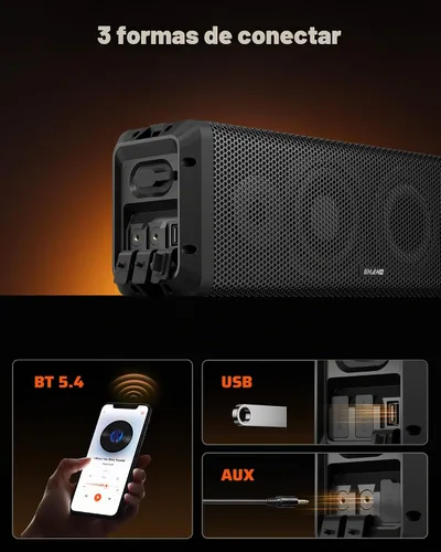 Vista 8 de Ehaho 17 Inch 4-Speaker UTV Sound Bar with Bluetooth, RGB, IP66 Waterproof