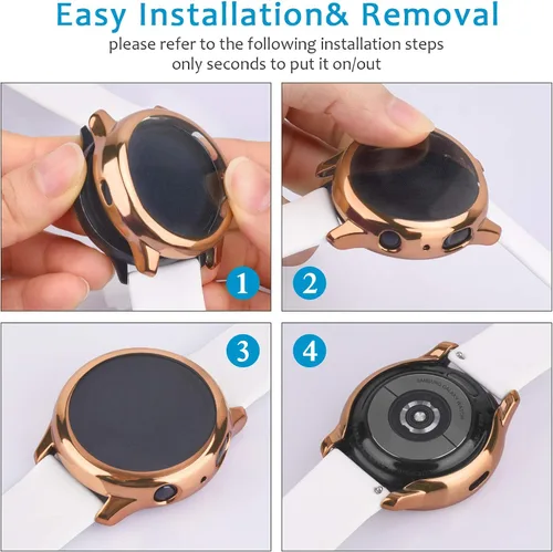 Vista 4 de Tobfit Funda compatible con Samsung Galaxy Watch Active 2, protector de pantalla de 1.575 pulgadas, TPU suave alrededor completo para Samsung Galaxy