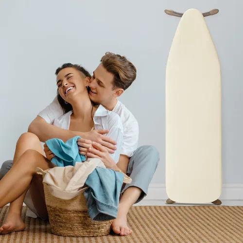 Vista 6 de BNDX Funda para tabla de planchar, 18" x 49" pulgadas tamaño estándar acolchado grueso con cordón Bongee, resistente a las manchas y quemaduras