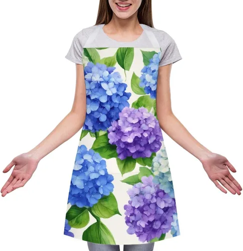 Vista 20 de Delantal de moda para mujer, resistente al agua, babero de bolsillo grande para cocina, lavavajillas