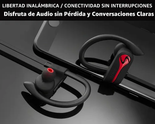 Vista 5 de SENSO Auriculares Bluetooth, los mejores auriculares deportivos inalámbricos con micrófono IPX7 impermeable HD estéreo a prueba de sudor