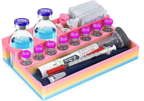 Vista 8 de YOUSHARES Estuche para viales de péptido, organizador de viales de insulina de 0.1 fl oz y 1.0 fl oz, suministros para diabetes, soporte para nevera