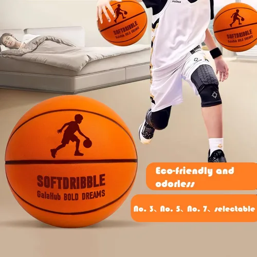 Vista 5 de GalaHub Baloncesto silencioso sin compresión Baloncesto de espuma suave sin ruido Pelota sin sonido para entrenamiento en interiores y goteo