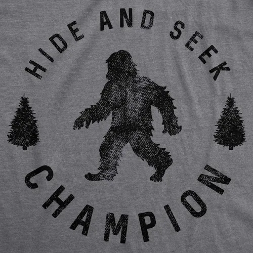 Vista 2 de Camiseta para hombre Hide and Seek Champion divertida camiseta de pie grande con estampado gráfico de humor genial, Gris jaspeado oscuro