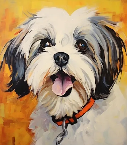 Vista 9 de ZMHZMY Kit de pintura al óleo para principiantes, pintura digital para perros Shih Tzu, por números, para adultos, principiantes, niños
