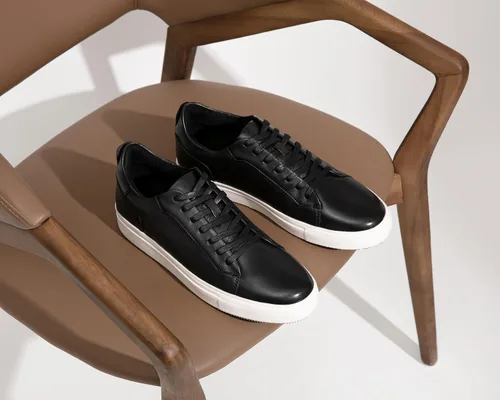 Vista 6 de Jousen Zapatos deportivos de moda para hombre, de cuero pulido, zapatos casuales de negocios con estilo retro para hombre