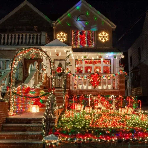 Vista 4 de Mini luces LED de Navidad de 0.197 in, tira de luces LED para decoración de árboles de Navidad en exteriores e interiores, grado comercial, cable