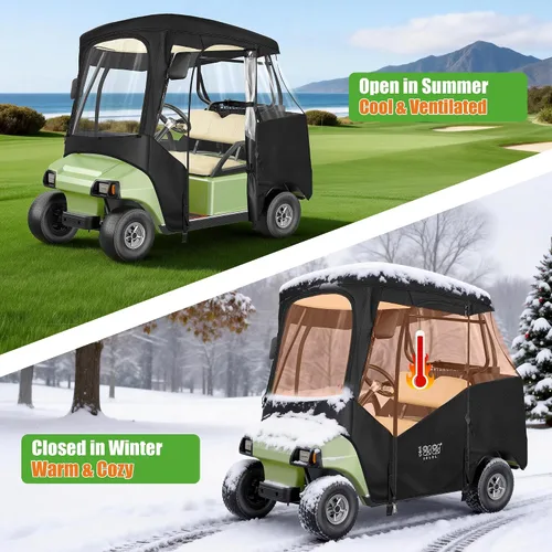 Vista 9 de 10L0L Carcasa para carrito de golf para 2 plazas Club Car DS Precedent Adward y Tempo, 600D impermeable y resistente al viento, cubierta