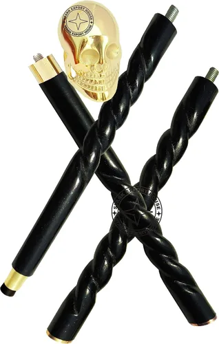 Vista 2 de Bastón náutico hombres y mujeres bastones y madera 37 pulgadas mango dorado madera natural palo de palisandro mejor para regalo negro CGBJ