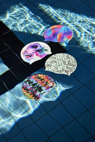 Vista 4 de Arena Gorra de natación unisex de silicona moldeada Poolish para adultos para entrenamiento intensivo y natación, ajuste elástico cómodo, talla única