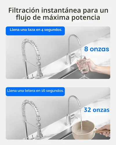 Vista 8 de Sistema de filtro de agua para debajo del fregadero Waterdrop TSU 0,01 μm, 3 etapas de alta capacidad para eliminar el 99,99 % de contaminantes más