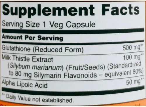 Vista 4 de NOW Foods - Glutatión Antioxidante Celular 500 mg. - 60 Cápsulas Vegetarianas