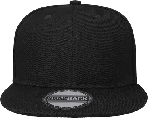 Vista 2 de Gorras Snapback Gelante para Hombres - Gorra de Béisbol con Visera Plana Ajustable - Liso en Blanco Ajustable Negro