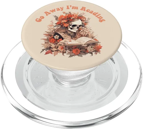 Vista 8 de Bookish - Divertido esqueleto gótico gótico amante de la lectura de libros, PopSockets intercambiables PopGrip
