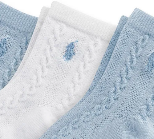 Vista 3 de Polo Baby Cable Texture Socks 3 Pair Pack